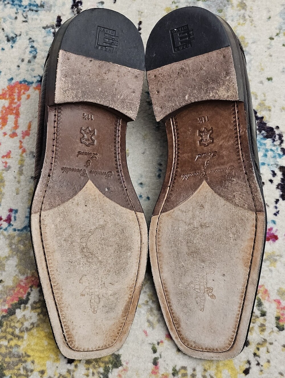 David Eden Joplin Oxfords Men's Size 11.5 Crocodile & Lizard Skin Dress Shoes - Picture 15 of 16